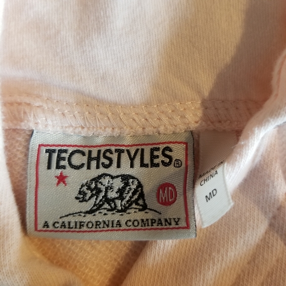 Techstyles Graphic Cropped Crewneck Sweatshirt Hoodie Size Medium - Picture 9 of 13